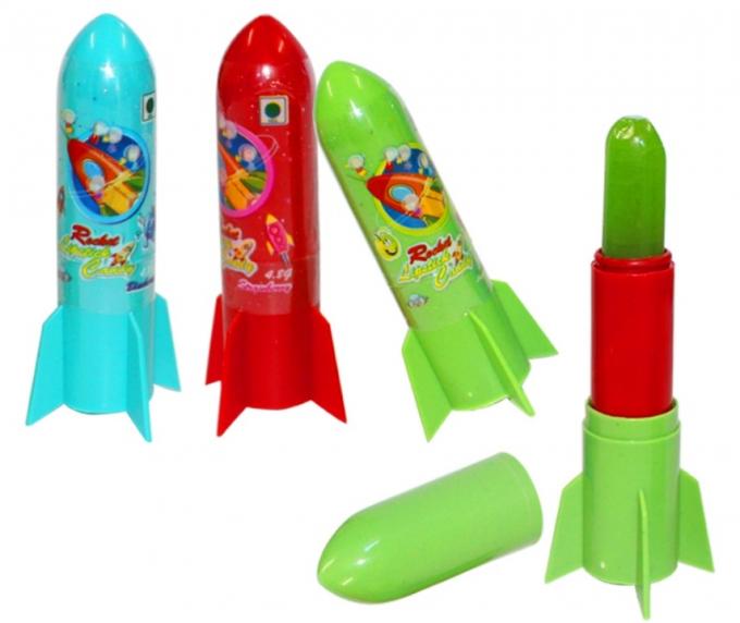 Ανάμεικτη γεύση Lollipops Halal φρούτων κραγιόν μορφής πυραύλων για τα παιδιά